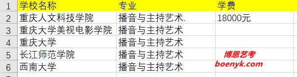 重慶市開(kāi)設(shè)播音主持專業(yè)院校大全