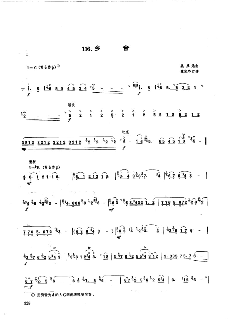 2021年中央音樂學(xué)院民樂系校考復(fù)試曲目管樂組嗩吶-《鄉(xiāng)音》