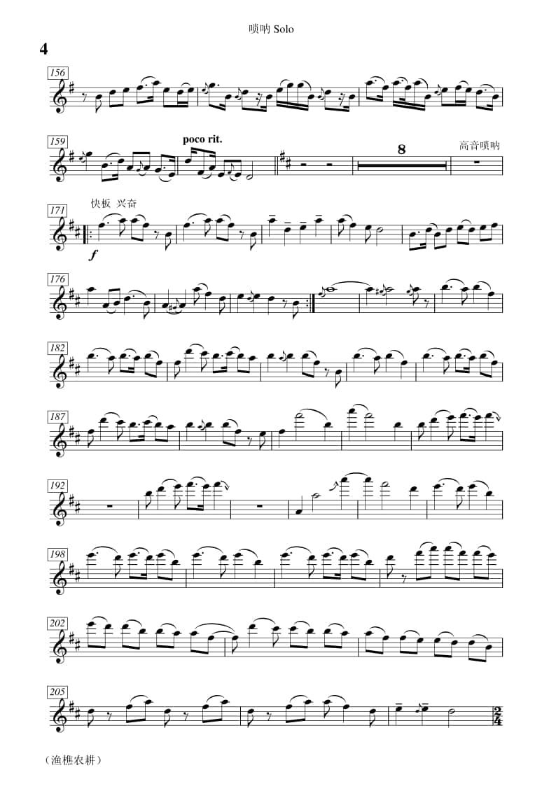 2021年中央音樂學(xué)院民樂系校考復(fù)試曲目管樂組嗩吶-《漁樵農(nóng)耕》