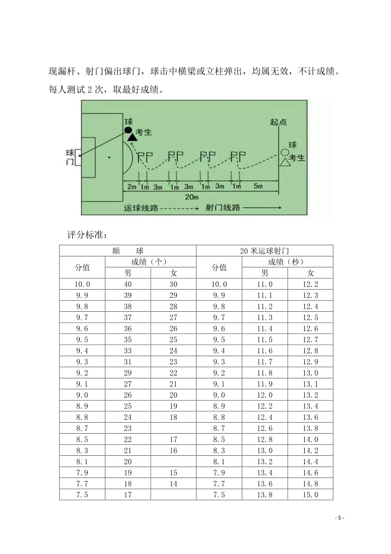 海南省2022年普通高中學(xué)業(yè)水平合格性考試體育與健康學(xué)科技能測(cè)試評(píng)分標(biāo)準(zhǔn)