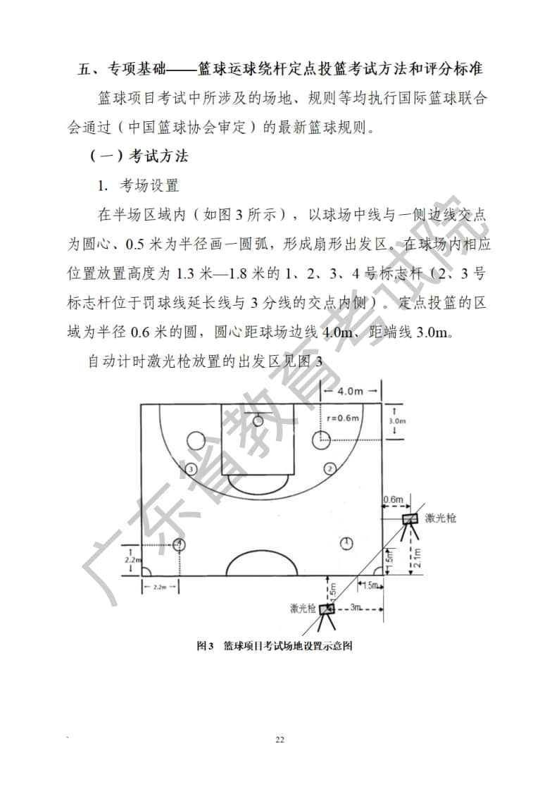 廣東省2023年普通高等學校招生統(tǒng)一考試體育術科考試科目和要求