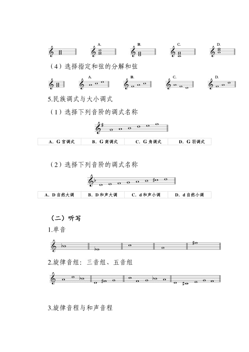 2024年北京普通高等學(xué)校音樂類專業(yè)統(tǒng)一考試說明