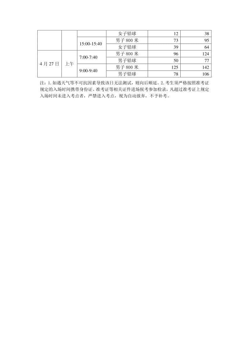 寧夏2023年普通高校招生體育專業(yè)術(shù)科測(cè)試時(shí)間安排表